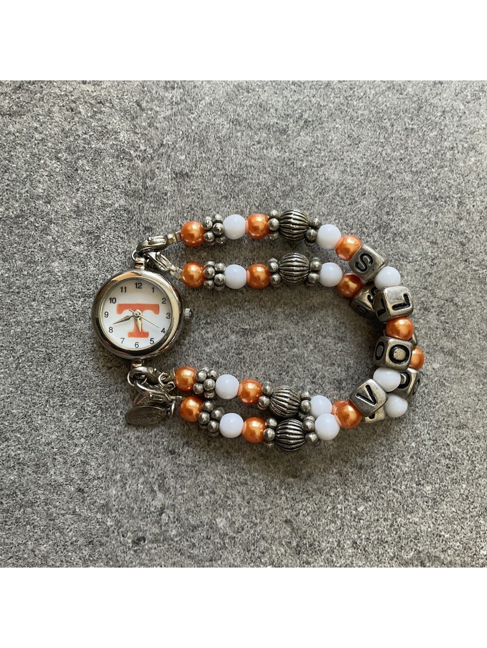 Seasons Womens University Tennessee “Vols” Watch 22mm Silver Tone Case B-E